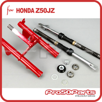 (Z50JZ) - Front Fork Set (Red, Inc. Triple Tree, Steering Bearing Kit)