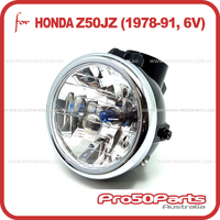 Z50JZ Headlight Complete, Black (6v, with Neutral & Signal Indicator)