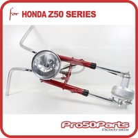 Front Fork Set - Drum Brake (Traditional Style, Red, Inc Handlebar, Headlight Sets)