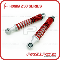 Z50 - Rear Shock Absorber (Reproduction, 265mm C-C, Adjustable Mono Shock, Red Spring, 2pcs)