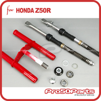 (Z50R) - Front Fork Set (Red, Inc. Triple Tree, Steering Bearing Kit)