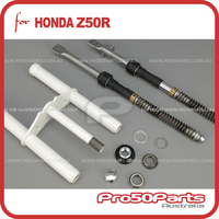 (Z50R) - Front Fork Set (White, Inc. Triple Tree, Steering Bearing Kit)