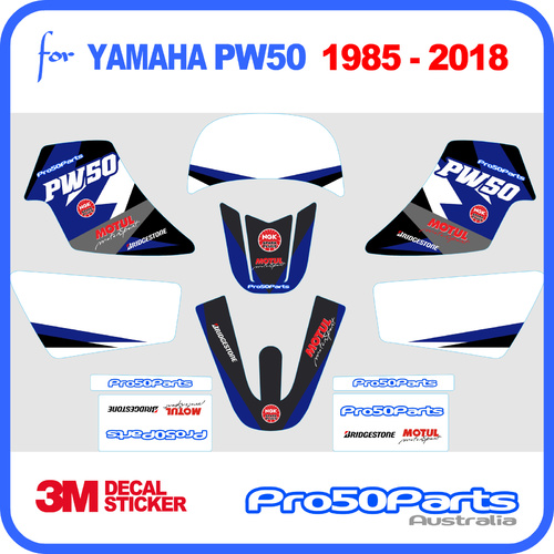 (PW50) - Decal Graphics PW Style (Blue) - Pro50parts