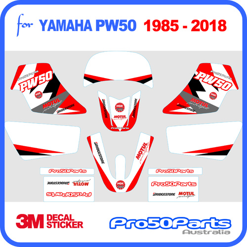 (PW50) - Decal Graphics PW Style (Red) - Pro50parts