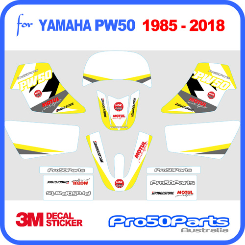(PW50) - Decal Graphics PW Style (Yellow) - Pro50parts