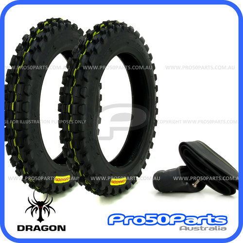 (Dragon) Tyre & Tube (2.50-10", 2pcs)