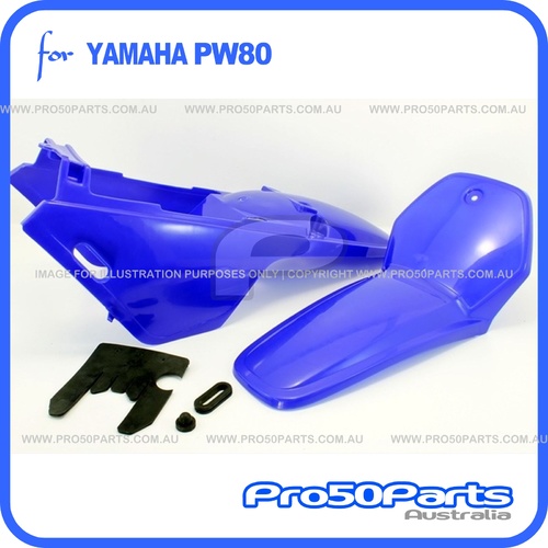 (PW80) - Plastics Fender Cover Set (Original Blue, Yamaha Style)