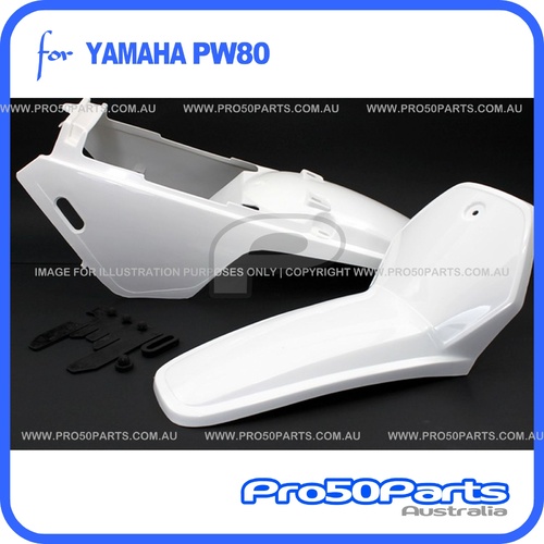 (PW80) - Plastics Fender Cover Set (White, Yamaha Style)