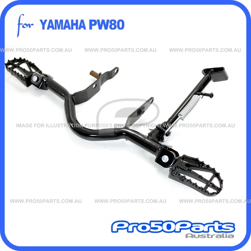 (PW80) - Footrest Mounting Bracket, Footpeg Racing Style with Side Stand