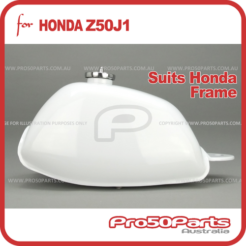 Fuel Tank Assy (Z50J1, White Gloss Colour, Suit Honda Frame)