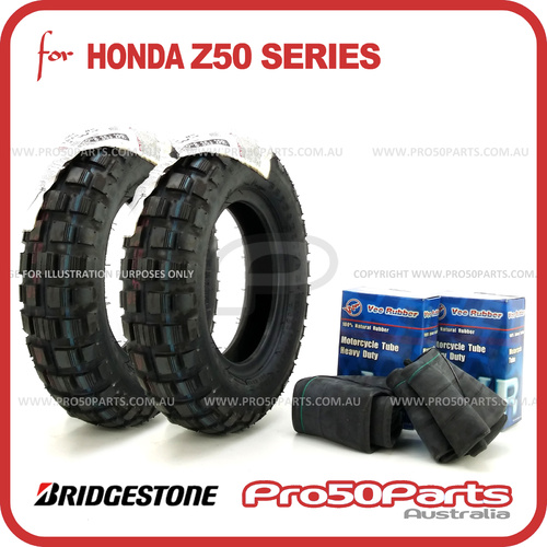 (Bridgestone) Tyre & Tube - 3.50-8", 33J TT (2pcs)